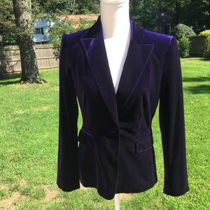 Tahari Purple Velvet Blazer